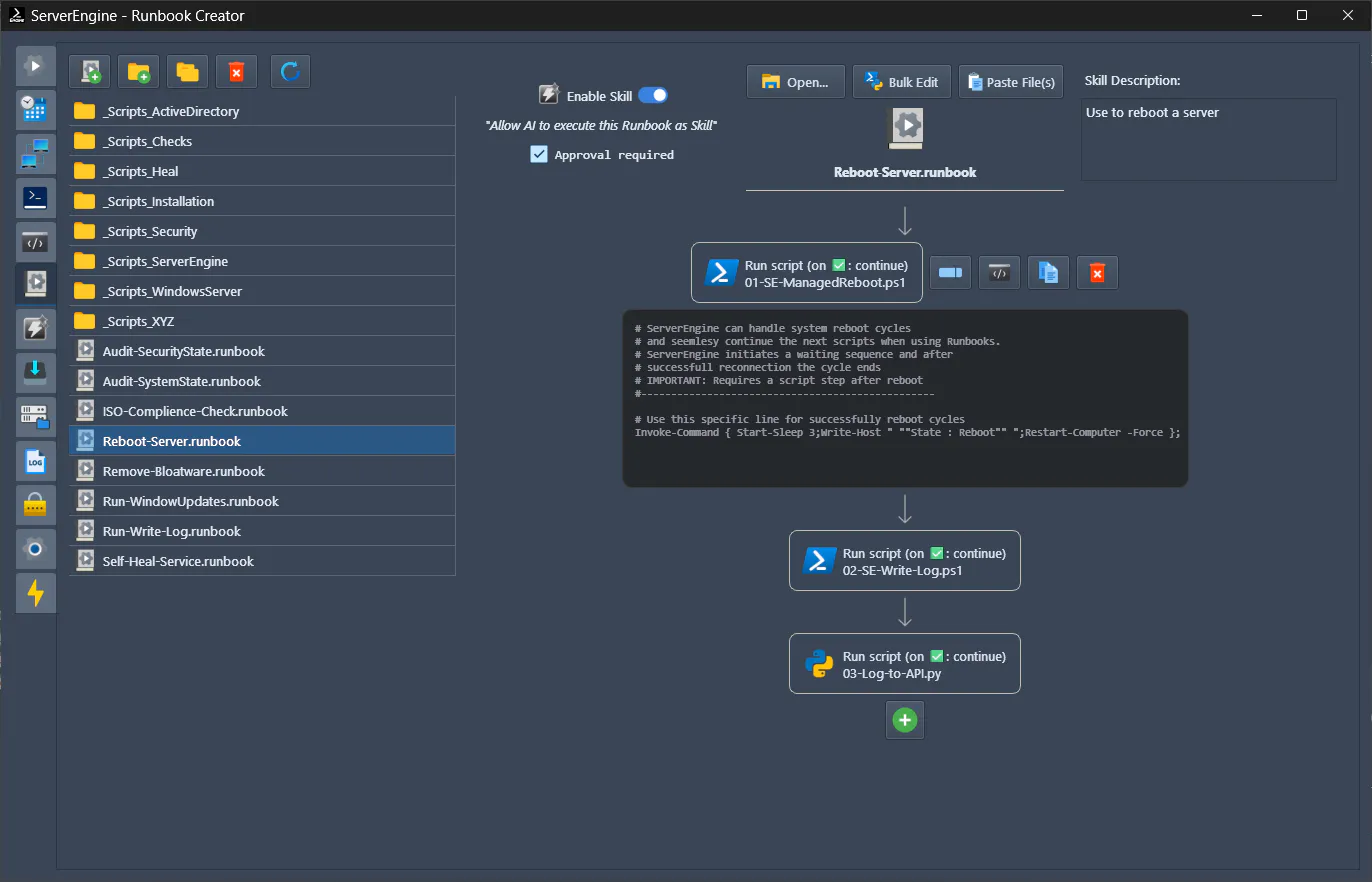 ServerEngine, Runbook Creator
