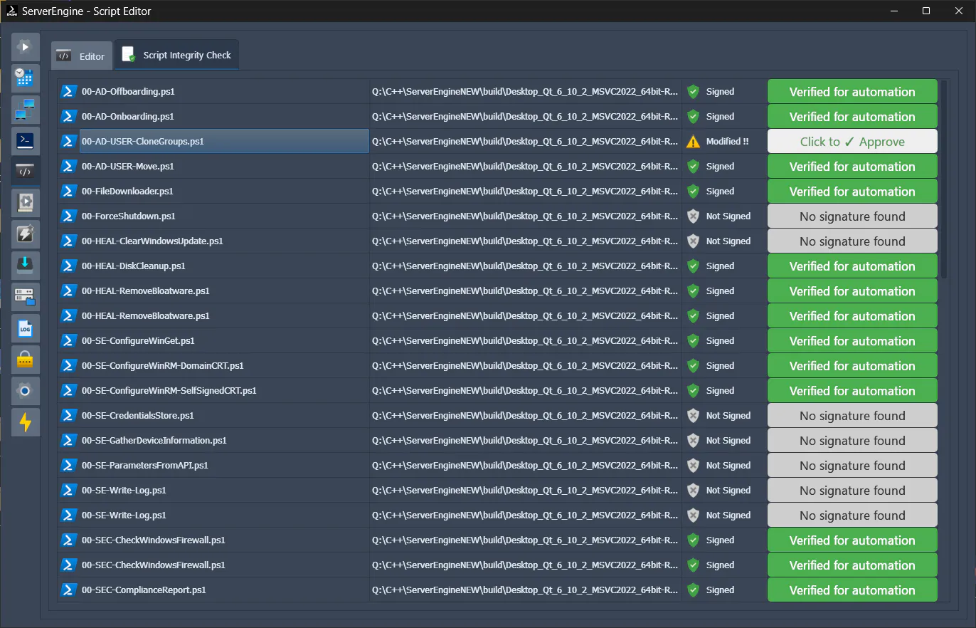 ServerEngine Script Integrity Check